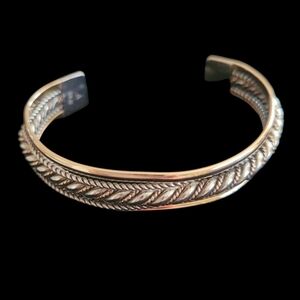 Navajo Monroe Ashley 12kgf and‎ Sterling Marked Native American Cuff Bracelet